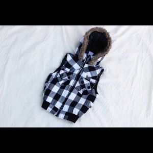 Black and white vest